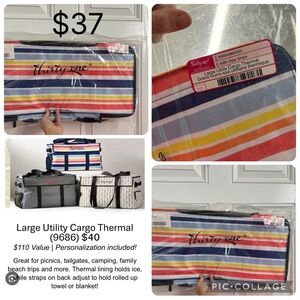 Thirty-One Thermal Tote in Colorful Stripes